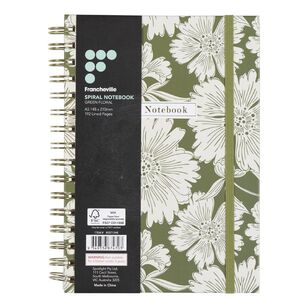 Francheville A5 Green Floral Spiral Notebook Green Floral A5