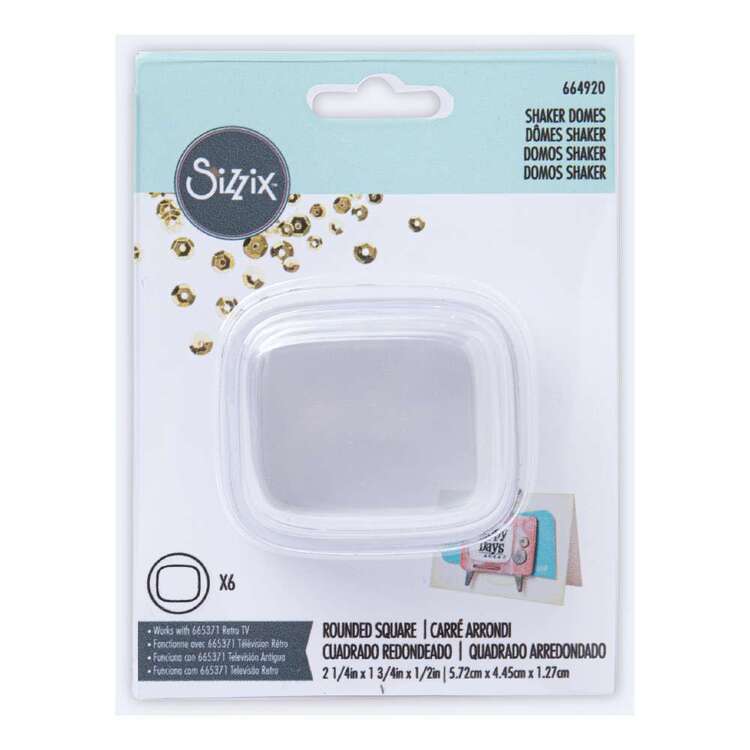 Sizzix Makng Essential Rounded Square Dome 6 Pack