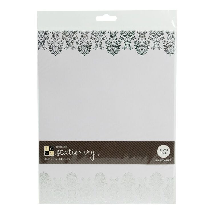 Die Cuts With A View Silver Damask Paper Pad