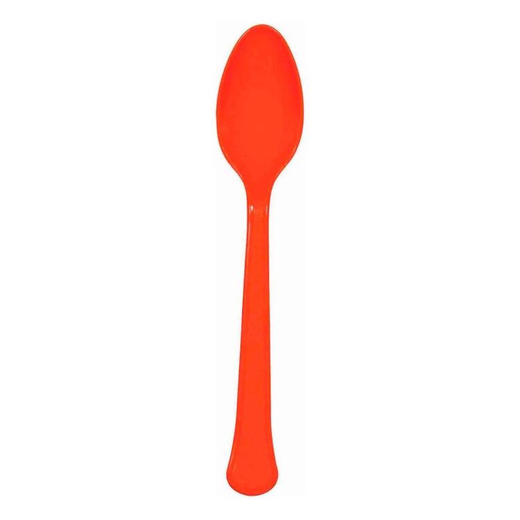 Amscan Orange Heavy Weight Plastic Spoons 20 Pack