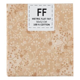 Flutter Printed Cotton Flat Fat Blender Fabric Beige 50 x 52 cm