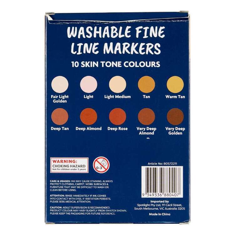 Club House Fine Line Tip Marker 10 Pack Multicoloured