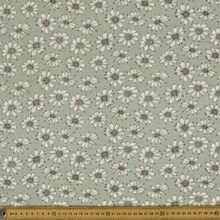 Flannel Flower Printed 148 cm Bamboo Elastane Jersey Fabric Sage 148 cm