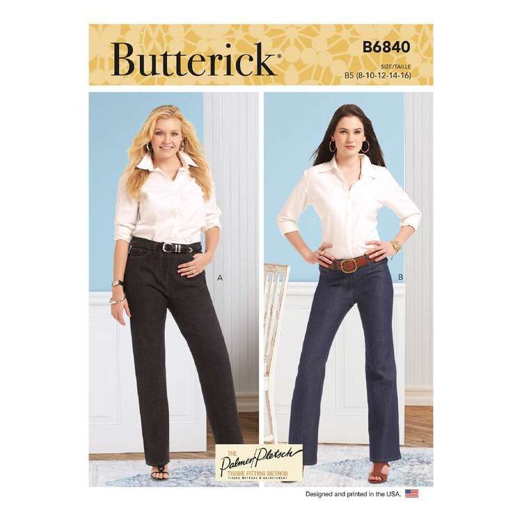Butterick B6840 Misses' & Women's Straight-Leg or Boot Cut Jeans
