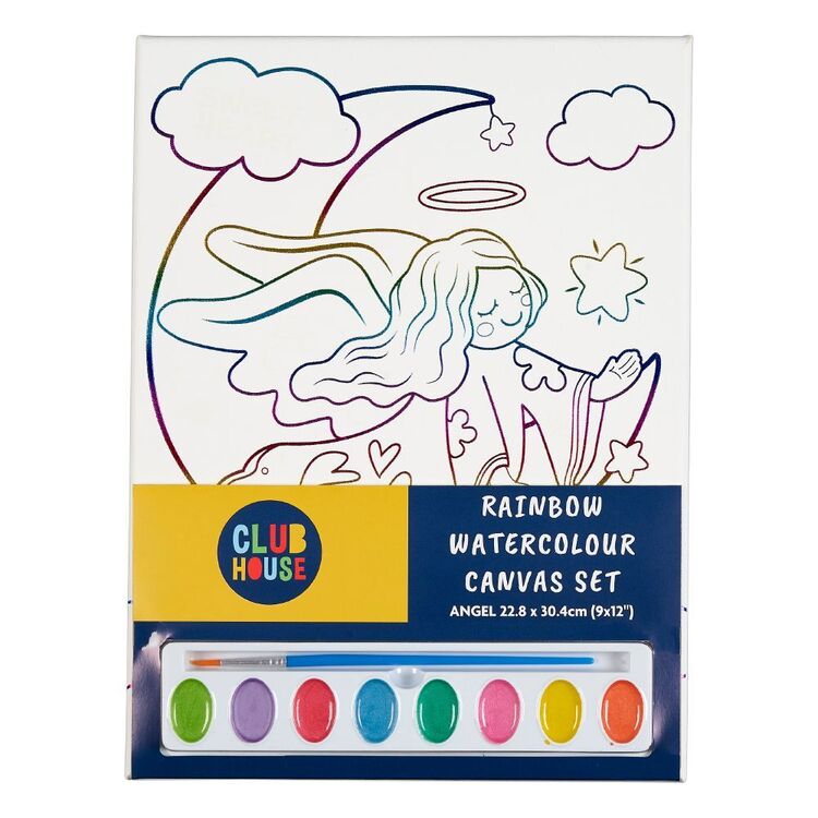 Club House Angel Rainbow Watercolour Canvas Set
