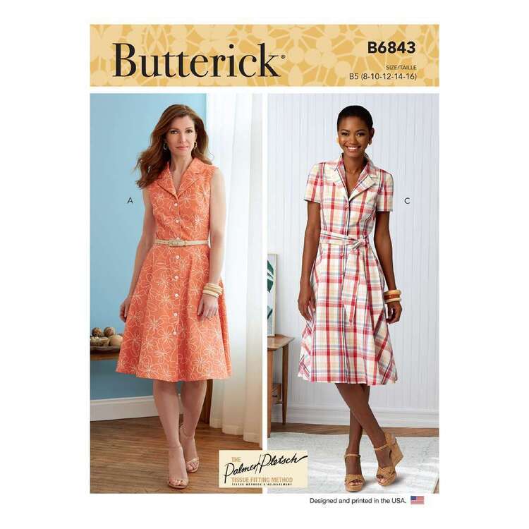 Butterick B6843 Misses' Shirtdresses & Sash