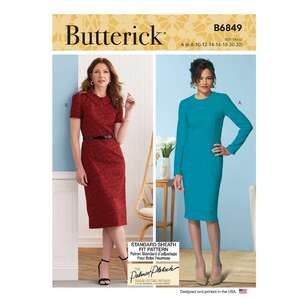 Butterick B6849 Misses' Fit Pattern Dresses & Optional Collar 6 - 22