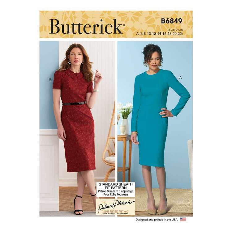 Butterick B6849 Misses' Fit Pattern Dresses & Optional Collar