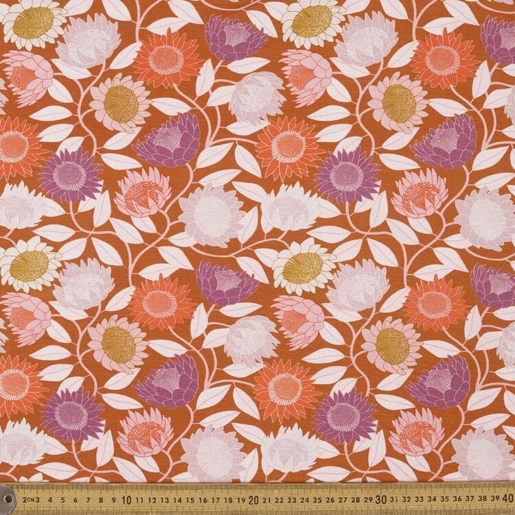 Jocelyn Proust Daisy & Vine Printed 148 cm Rayon Elastane Jersey Fabric Ochre 148 cm