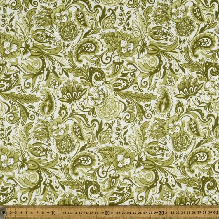 Folk Floral Printed 112 cm Organic Cotton Jersey Fabric