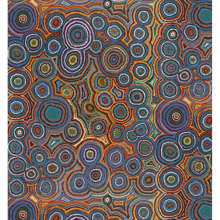 Warlukurlangu Ada Nangala Dixon Water Dreaming Printed 148 cm Scuba Fleecy Fabric