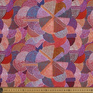 Warlukurlangu Adrianna Nangala Egan Yarla Jukurrpa (Bush Potato Dreaming) Printed 112 cm Cotton Poplin Fabric Multicoloured 112 cm