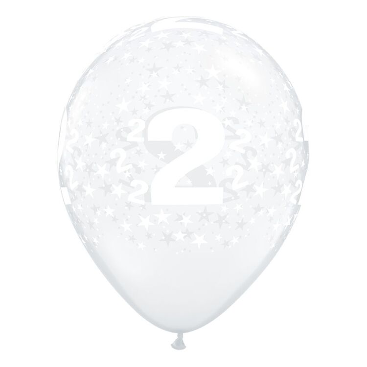 Qualatex Number 2 Diamond Clear Latex Balloon