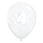 Qualatex Number 4 Diamond Clear Latex Balloon Diamond Clear 28 cm