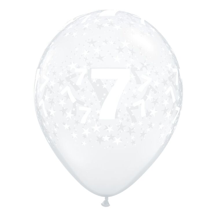Qualatex Number 7 Diamond Clear Latex Balloon