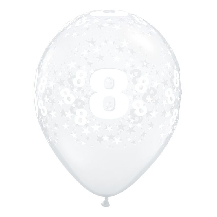 Qualatex Number 8 Diamond Clear Latex Balloon