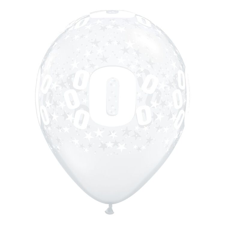Qualatex Number 0 Diamond Clear Latex Balloon