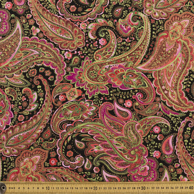 Timeless Treasures Roseraie Paisley Printed 112 cm Cotton Fabric