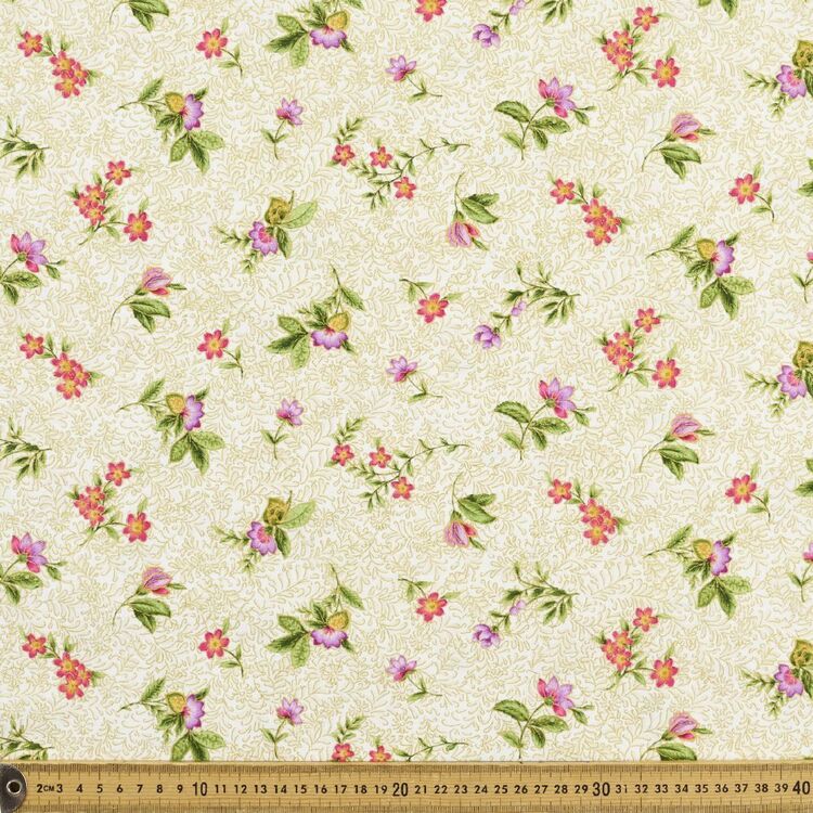 Timeless Treasures Roseraie Floral Scatter Printed 112 cm Cotton Fabric