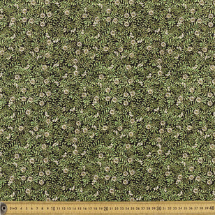 Timeless Treasures Roseraie Daisy Vines Printed 112 cm Cotton Fabric Green 112 cm