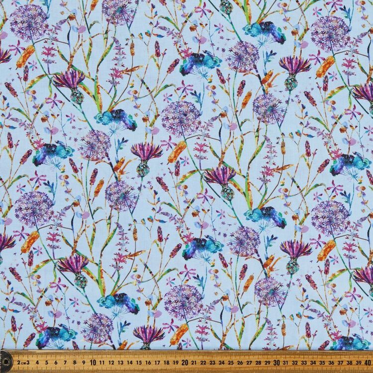 Swan Lake Floral All Over Printed 112 cm Cotton Fabric