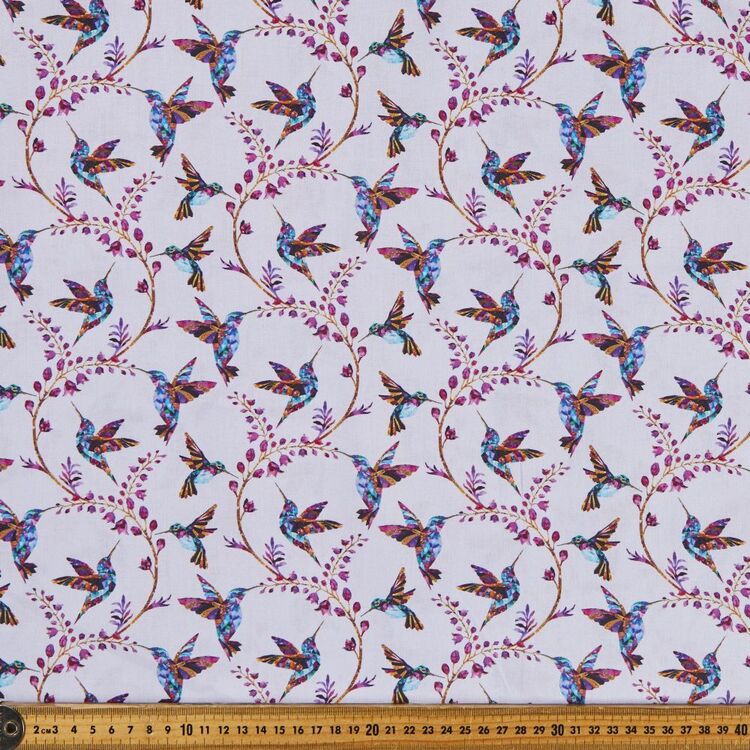 Swan Lake Hummingbirds Printed 112 cm Cotton Fabric