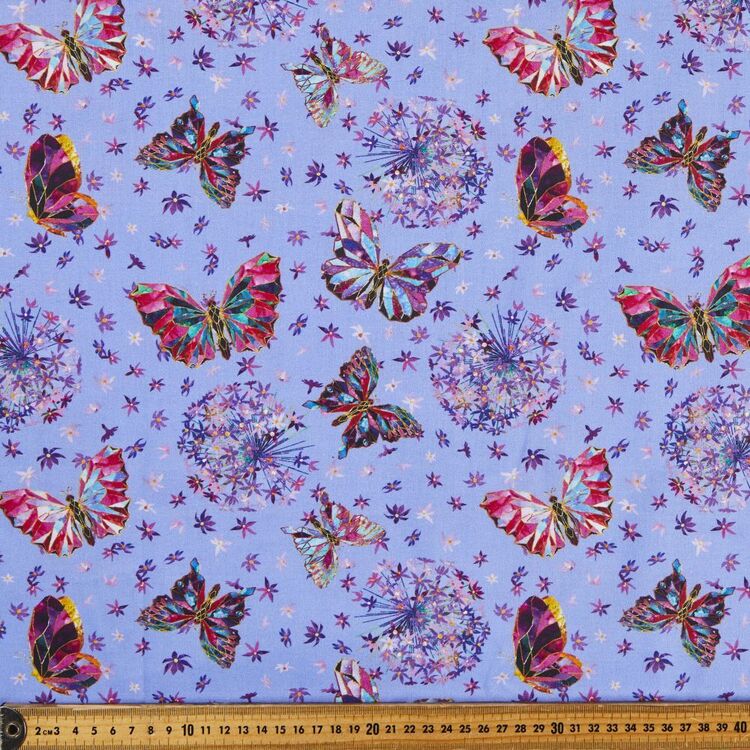 Swan Lake Butterflies Printed 112 cm Cotton Fabric