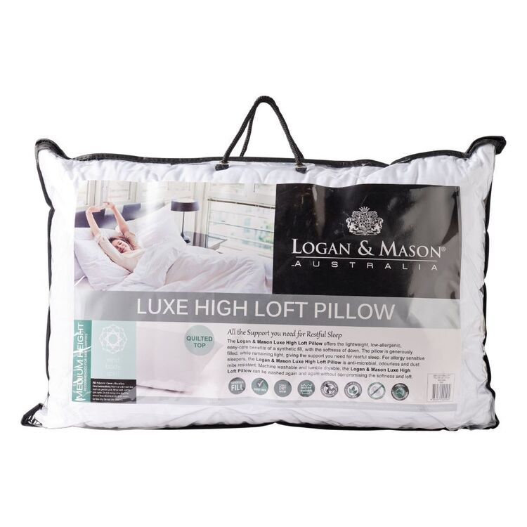 Logan & Mason Luxe High Loft Pillow  White Standard