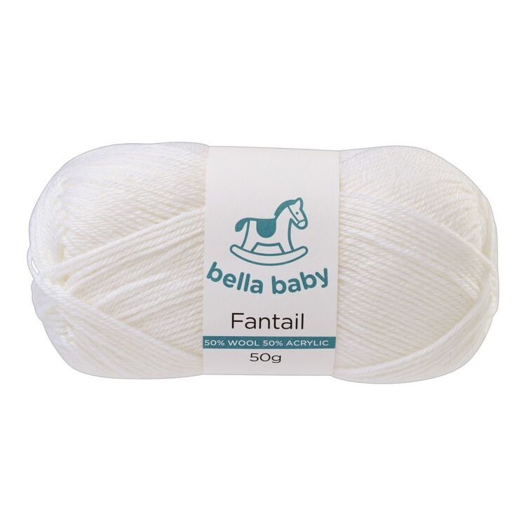 Bella Baby Fantail Merino Blend 4 Ply Yarn Silk White