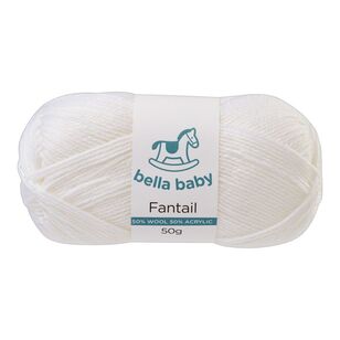 Bella Baby Fantail Merino Blend 4 Ply Yarn Silk White