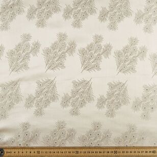 Peacock Feather Patterned 90 cm Oriental Brocade Fabric Gold 90 cm