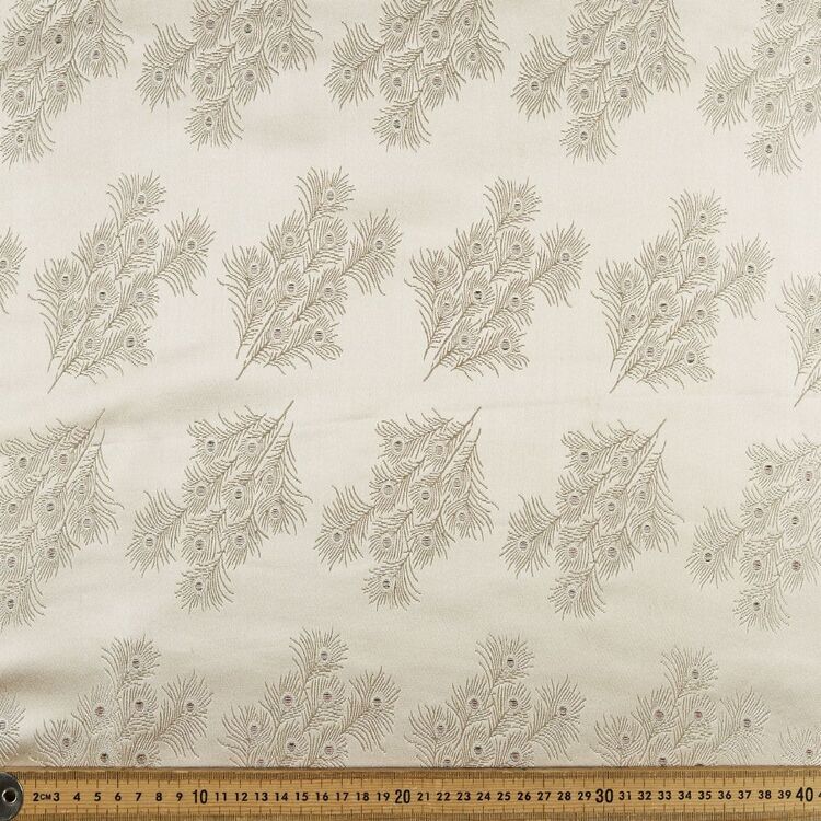 Peacock Feather Patterned 90 cm Oriental Brocade Fabric