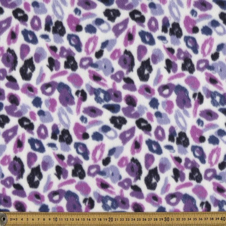 Abstract Leopard Printed 148 cm Peak Polar Fleece Fabric