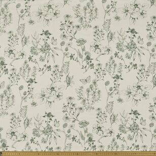 Bonnie Floral Digital Printed 112 cm Cotton Linen Fabric Natural Fleck 112 cm