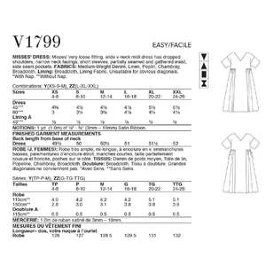 Vogue V1799 Misses' Dress