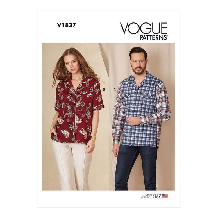 Vogue V1827 Unisex Shirts