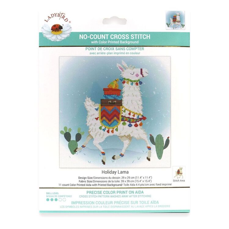 Lady Bird Designs Holiday Llama Cross Stitch Kit Holiday Lama