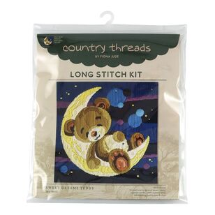 Country Threads Sweet Dreams Teddy Long Stitch Kit Multicoloured