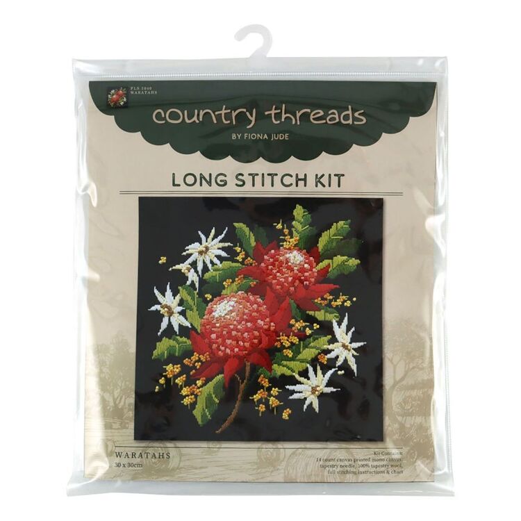 Country Threads Waratahs Long Stitch Kit