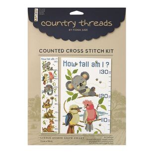 Country Threads Little Aussie Growth Chart Cross Stitch Kit Multicoloured