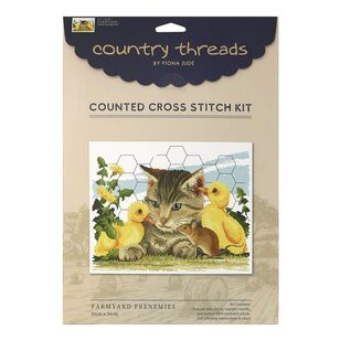 Country Threads Farmyard Frenemies Cross Stitch Kit Multicoloured