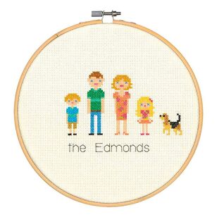Dimensions All In The Family Cross Stitch Kit Multicoloured 20 cm