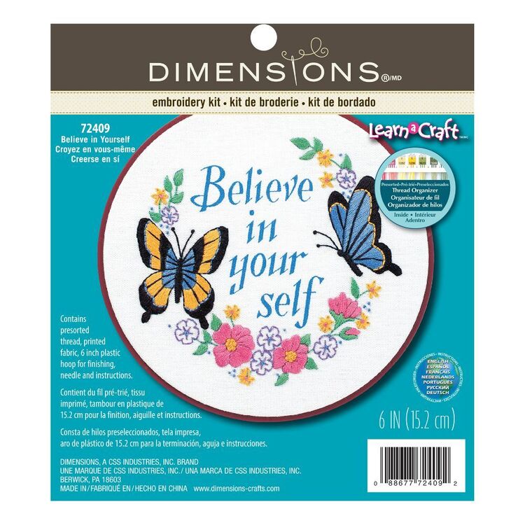 Dimensions Believe in Yourself Embroidery Kit