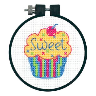 Dimensions Cupcake Cross Stitch Kit Multicoloured 8 cm