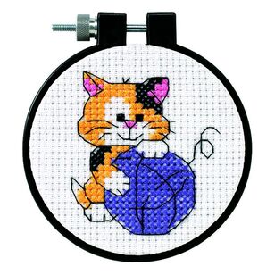 Dimensions Cute Kitty Cross Stitch Kit Multicoloured 8 cm