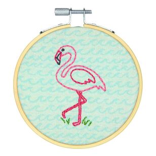 Dimensions Flamingo Fun Embroidery Kit Multicoloured 10 cm