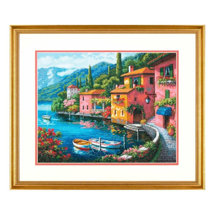 Cross Stitch Kit Lakeside Village Kreuzstich-Set - 14ct Ägyptische
