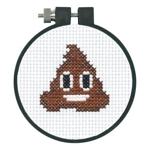 Dimensions Poop Emoji Cross Stitch Kit Multicoloured 8 cm