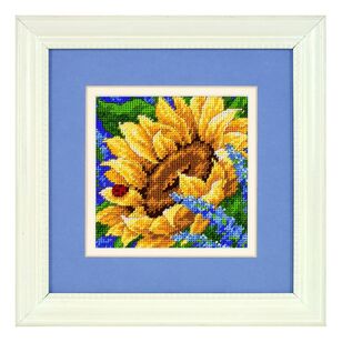 Dimensions Sunflower & Ladybug Cross Stitch Kit Multicoloured 13 x 13 cm
