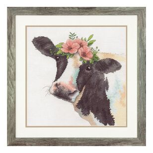 Dimensions Sweet Cow Cross Stitch Kit Multicoloured 30 x 30 cm